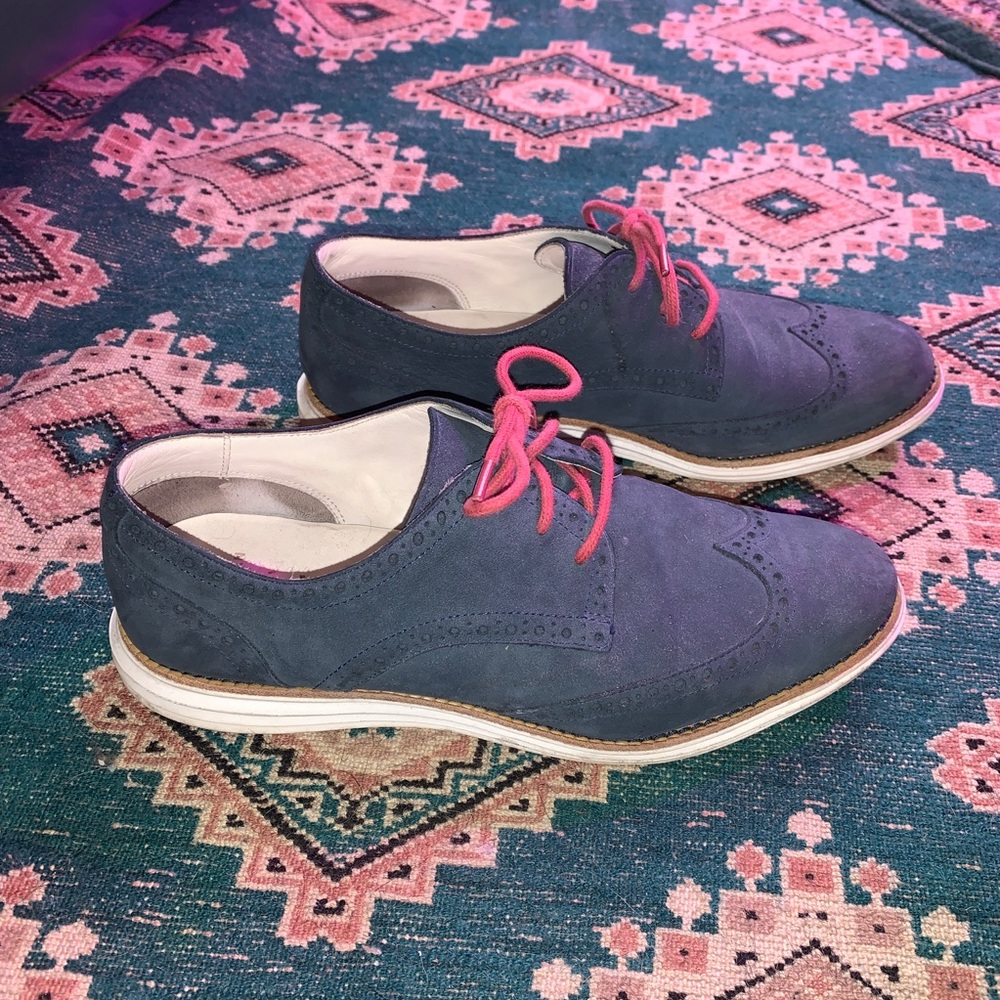 Cole Haan Dark Navy Suede Oxford Nike Air Sole